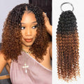 QVR #T1B/30 Crochet Hair Small Kinky Curly Machine Made Feather Human Hair Extension