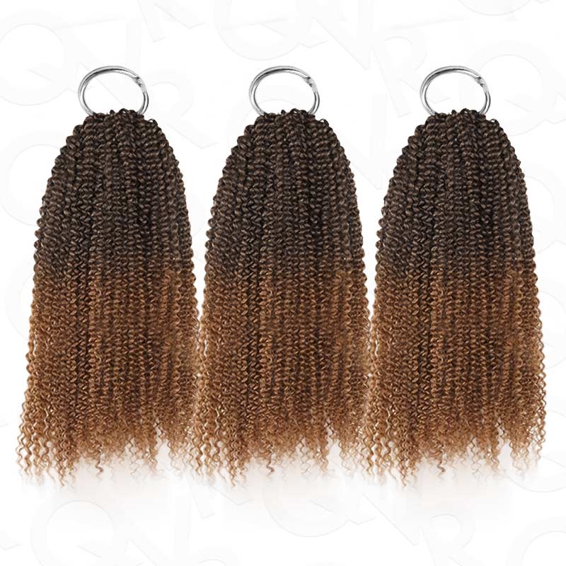 QVR Soft Feather Crochet Hair 3 Packs Small Kinky Curly Machine Made Human Hair Extension