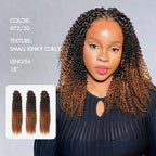 QVR Lightweight T2/30 Color Small Kinky Curly Feather Crochet Braid Human Hair Extension