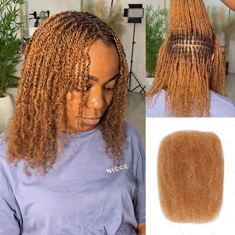 QVR Flawless Mini Twist With Soft Afro kinky Bulk Human Hair For Braiding Dreadlock