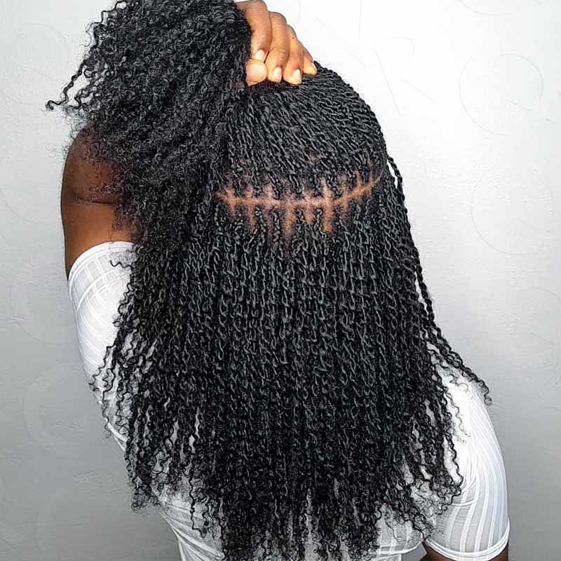 QVR Best Quality Kinky Twist Style 4 Packs Afro kinky Bulk Braiding Human Hair