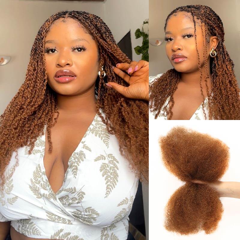 QVR Brazilian Remy Hair Afro kinky Bulk Human Hair For Braiding Dreadlock Hair