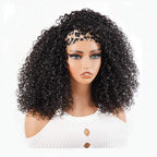 QVR Glueless Kinky Straight Half Wig 250% Density Human Hair Wig Wear Go Flip Over Wig