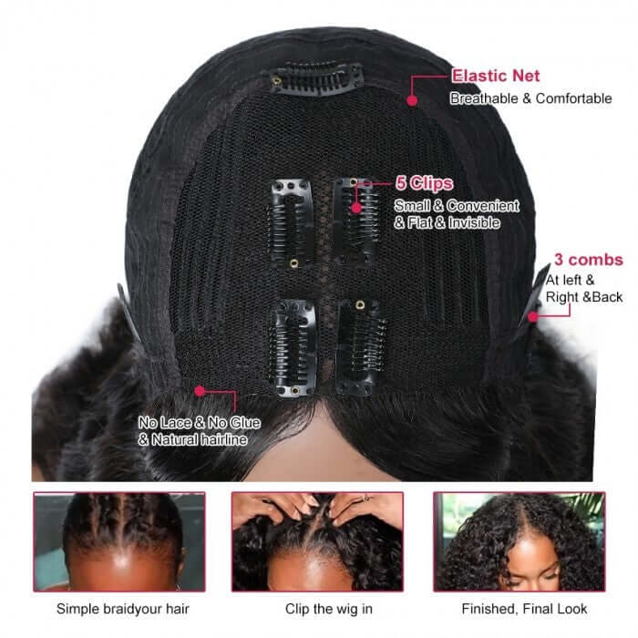 QVR Highlight V Part Wig Piano #4/27 Color Virgin Human Hair Soft Silky Straight Wigs