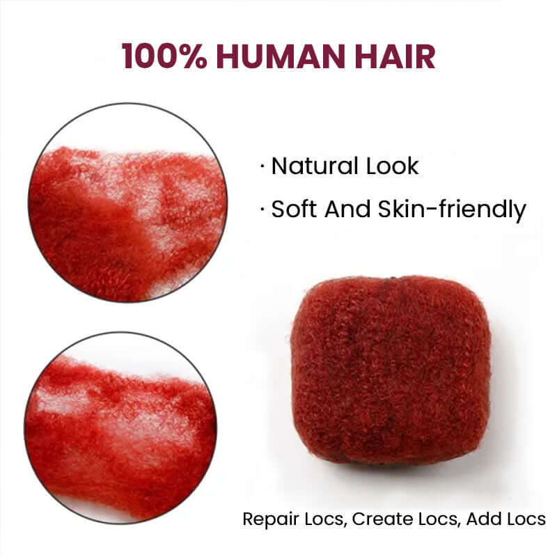 QVR Upgrade Red Color Afro kinky Bulk Hair Extensions For Braiding Dreadlock Human Hair