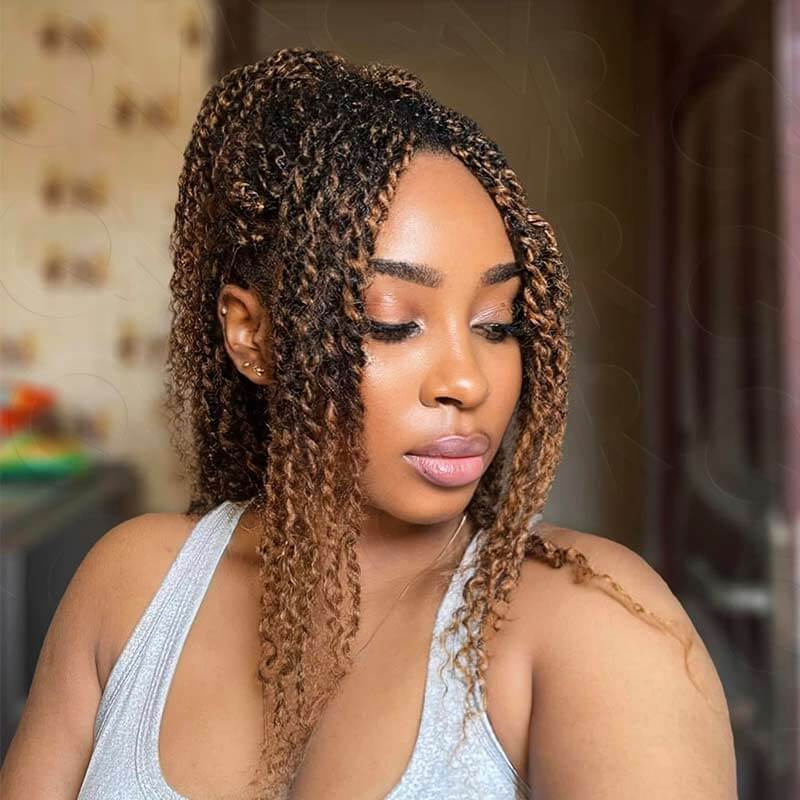 QVR #27/30 Afro Kinky Bulk Mixed Color Human Hair for Braiding DreadLock