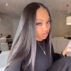 QVR Invisible 9PCS Weft Clip In Hair Extensions 5PCS Volumizer Natural Straight PU Clip In Human Hair