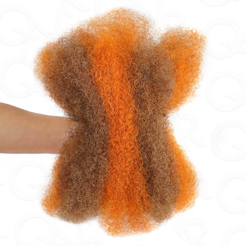 QVR 3 In 1 Afro Kinky Bulk Three Colors #32/16/613 Human Hair For Braiding Dreadlock Hair