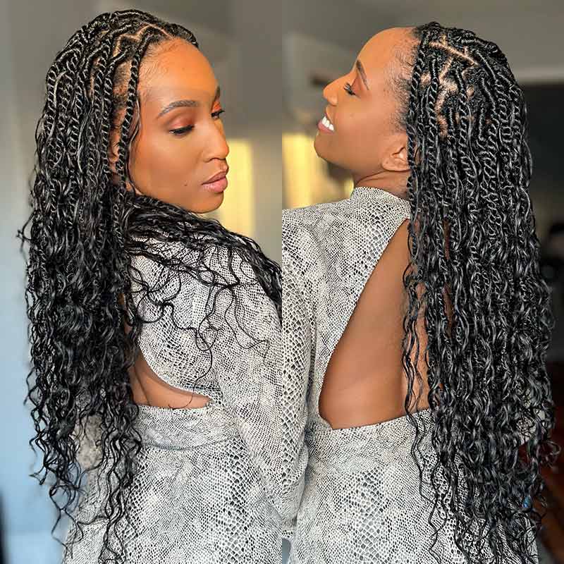 QVR Water Wave Bulk Hair Extensions for Boho Knotless Braiding