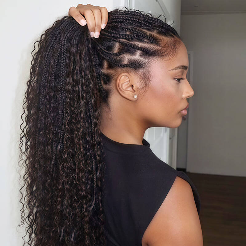 QVR Water Wave Bulk Hair Extensions for Boho Knotless Braiding