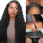 QVR Pre-cut Gluless 4x6 HD Lace Closure Wig Human Hair Wigs Water Wave Wear&Go Wig