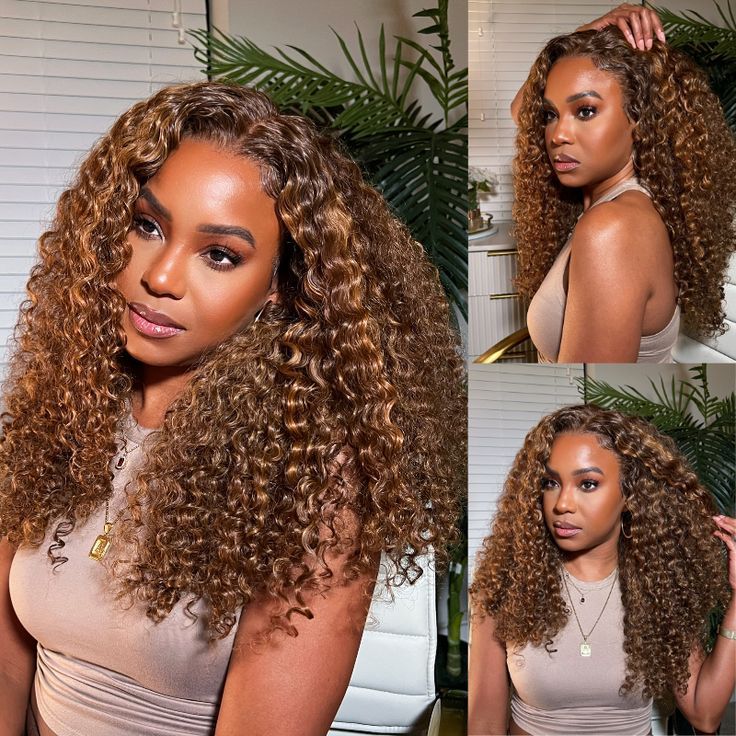 QVR Glueless Pre-cut 4x6 HD Lace Closure Human Hair Wigs Water Wave Piano Highlights Ombre Hair Wear and Go Wigs